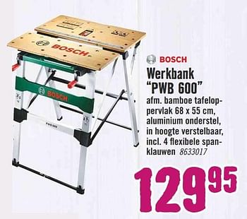 Aanbiedingen Bosch werkbank pwb 600 - Bosch - Geldig van 19/12/2016 tot 01/01/2017 bij Hornbach