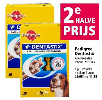 Aanbiedingen Dentastix medium - Pedigree - Geldig van 19/12/2016 tot 01/01/2017 bij Welkoop