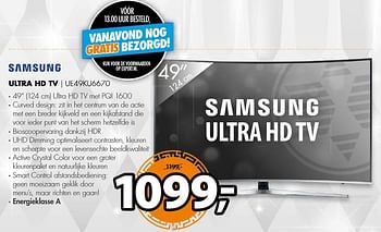 Aanbiedingen Samsung ultra hd tv ue49ku6670 - Samsung - Geldig van 19/12/2016 tot 01/01/2017 bij Expert