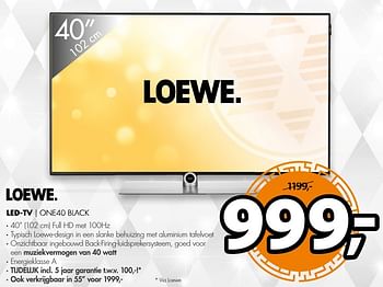 Aanbiedingen Loewe led-tv one40 black - Loewe - Geldig van 19/12/2016 tot 01/01/2017 bij Expert