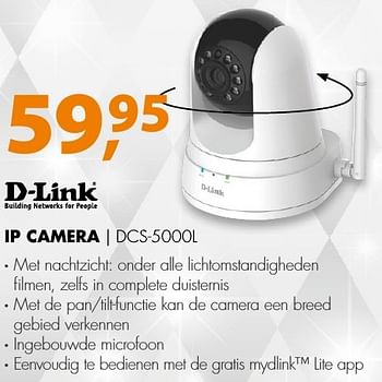 Aanbiedingen D-link ip camera dcs-5000l - D-Link - Geldig van 19/12/2016 tot 01/01/2017 bij Expert