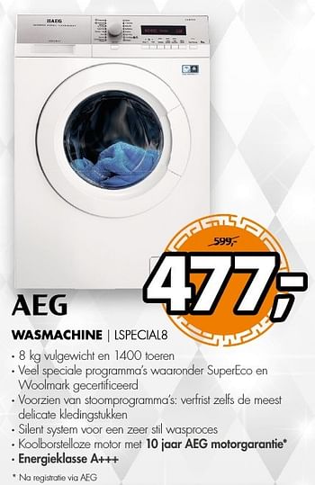 Aanbiedingen Aeg wasmachine lspecial8 - AEG - Geldig van 19/12/2016 tot 01/01/2017 bij Expert
