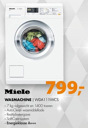 Aanbiedingen Miele wasmachine wda111wcs - Miele - Geldig van 19/12/2016 tot 01/01/2017 bij Expert