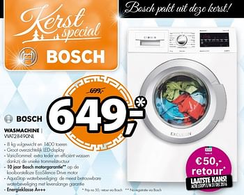 Aanbiedingen Bosch wasmachine wat28490nl - Bosch - Geldig van 19/12/2016 tot 01/01/2017 bij Expert