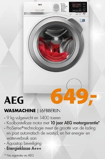Aanbiedingen Aeg wasmachine l6fbberlin - AEG - Geldig van 19/12/2016 tot 01/01/2017 bij Expert