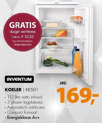 Aanbiedingen Inventum koeler kk501 - Inventum - Geldig van 19/12/2016 tot 01/01/2017 bij Expert