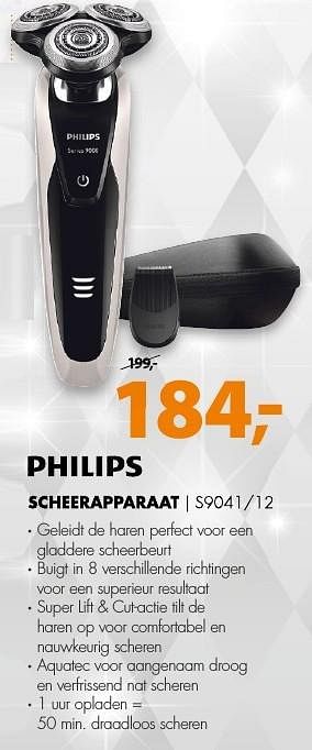 Aanbiedingen Philips scheerapparaat s9041-12 - Philips - Geldig van 19/12/2016 tot 01/01/2017 bij Expert