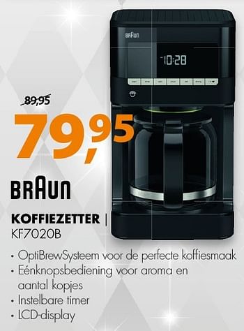 Aanbiedingen Braun koffiezetter kf7020b - Braun - Geldig van 19/12/2016 tot 01/01/2017 bij Expert