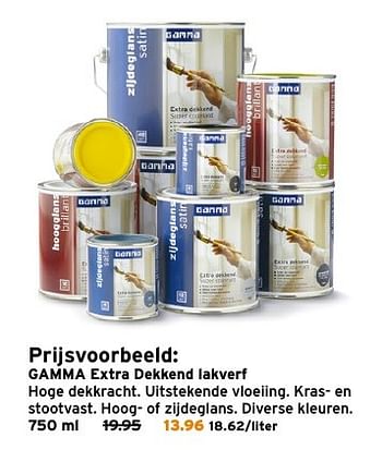 Aanbiedingen Gamma extra dekkend lakverf - Huismerk - Gamma - Geldig van 27/12/2016 tot 01/01/2017 bij Gamma