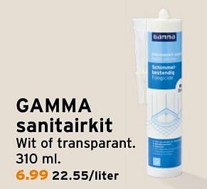 Aanbiedingen Gamma sanitairkit - Huismerk - Gamma - Geldig van 27/12/2016 tot 01/01/2017 bij Gamma