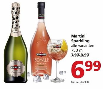 Aanbiedingen Martini sparkling - Martini - Geldig van 27/12/2016 tot 01/01/2017 bij Jan Linders