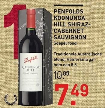 Aanbiedingen Penfolds koonunga hill shirazcabernet sauvignon - Rode wijnen - Geldig van 04/12/2016 tot 05/12/2016 bij Gall & Gall