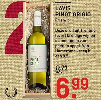 Aanbiedingen Lavis pinot grigio fris wit - Witte wijnen - Geldig van 04/12/2016 tot 05/12/2016 bij Gall & Gall