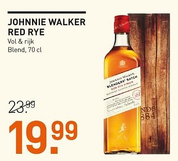 Aanbiedingen Johnnie walker red rye - Johnnie Walker - Geldig van 04/12/2016 tot 05/12/2016 bij Gall & Gall