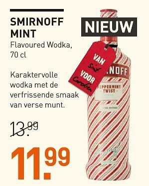 Aanbiedingen Smirnoff mint flavoured wodka - Smirnoff - Geldig van 04/12/2016 tot 05/12/2016 bij Gall & Gall