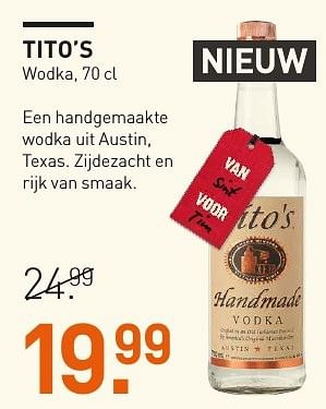 Aanbiedingen Tito`s wodka - Tito's - Geldig van 04/12/2016 tot 05/12/2016 bij Gall & Gall