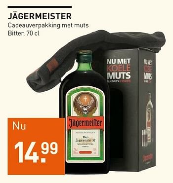 Aanbiedingen Jägermeister cadeauverpakking met muts - Jagermeister - Geldig van 04/12/2016 tot 05/12/2016 bij Gall & Gall