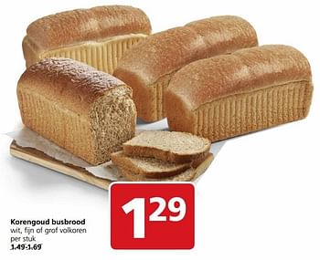 Aanbiedingen Korengoud busbrood wit, fijn of grof volkoren - Korengoud - Geldig van 27/12/2016 tot 01/01/2017 bij Jan Linders