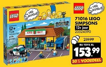 Aanbiedingen 71016 lego simpsons - Lego - Geldig van 17/12/2016 tot 01/01/2017 bij Toys XL