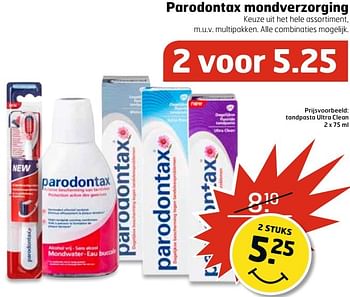 Aanbiedingen Tandpasta ultra clean - Parodontax - Geldig van 27/12/2016 tot 01/01/2017 bij Trekpleister