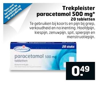 Aanbiedingen Trekpleister paracetamol - Huismerk - Trekpleister - Geldig van 27/12/2016 tot 01/01/2017 bij Trekpleister