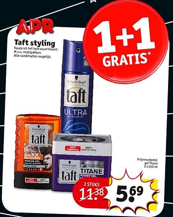 Aanbiedingen Taft styling gel titane - Taft - Geldig van 27/12/2016 tot 01/01/2017 bij Kruidvat