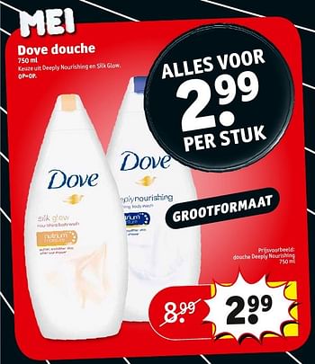 Aanbiedingen Douche deeply nourishing - Dove - Geldig van 27/12/2016 tot 01/01/2017 bij Kruidvat
