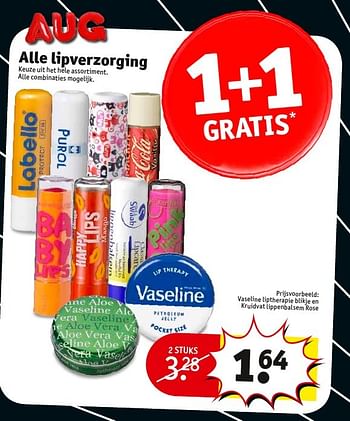 Aanbiedingen Vaseline liptherapie blikje en kruidvat lippenbalsem rose - Huismerk - Kruidvat - Geldig van 27/12/2016 tot 01/01/2017 bij Kruidvat