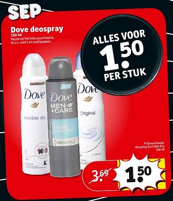 Aanbiedingen Deospray invisible dry - Dove - Geldig van 27/12/2016 tot 01/01/2017 bij Kruidvat