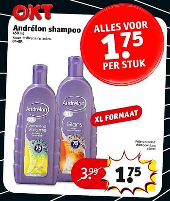 Aanbiedingen Shampoo glans - Andrelon - Geldig van 27/12/2016 tot 01/01/2017 bij Kruidvat