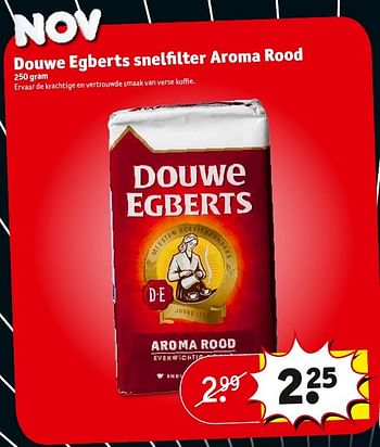 Aanbiedingen Douwe egberts snelfilter aroma rood - Douwe Egberts - Geldig van 27/12/2016 tot 01/01/2017 bij Kruidvat