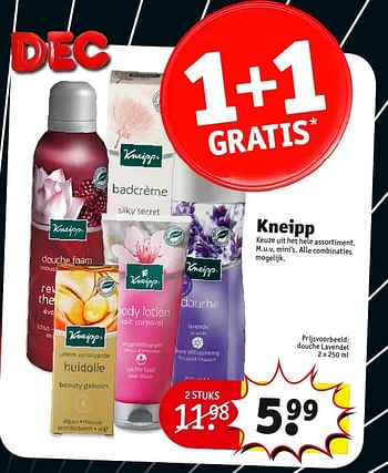Aanbiedingen Kneipp douche lavendel - Kneipp - Geldig van 27/12/2016 tot 01/01/2017 bij Kruidvat