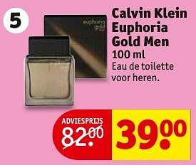 Aanbiedingen Calvin klein euphoria gold men - Calvin Klein - Geldig van 27/12/2016 tot 01/01/2017 bij Kruidvat