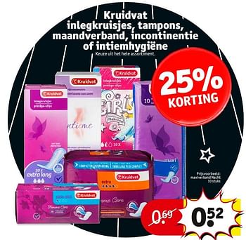 Aanbiedingen Maxiverband nacht - Huismerk - Kruidvat - Geldig van 27/12/2016 tot 01/01/2017 bij Kruidvat