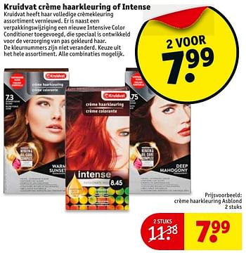 Aanbiedingen Crème haarkleuring asblond - Huismerk - Kruidvat - Geldig van 27/12/2016 tot 01/01/2017 bij Kruidvat
