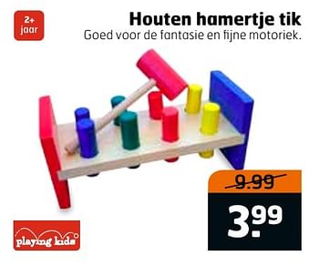 Aanbiedingen Houten hamertje tik - Playing Kids - Geldig van 27/12/2016 tot 01/01/2017 bij Trekpleister