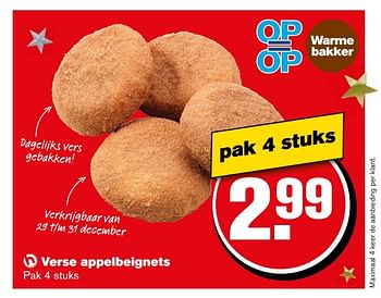 Aanbiedingen Verse appelbeignets - Huismerk - Hoogvliet - Geldig van 27/12/2016 tot 03/01/2017 bij Hoogvliet