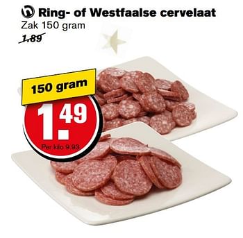 Aanbiedingen Ring- of westfaalse cervelaat - Huismerk - Hoogvliet - Geldig van 27/12/2016 tot 03/01/2017 bij Hoogvliet