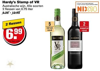 Aanbiedingen Hardy`s stamp of vr - Witte wijnen - Geldig van 27/12/2016 tot 03/01/2017 bij Hoogvliet