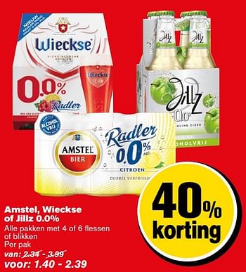 Aanbiedingen Amstel, wieckse of jillz 0.0% - Jillz - Geldig van 27/12/2016 tot 03/01/2017 bij Hoogvliet