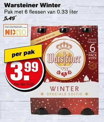 Aanbiedingen Warsteiner winter - Warsteiner - Geldig van 27/12/2016 tot 03/01/2017 bij Hoogvliet