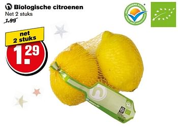 Aanbiedingen Biologische citroenen - Huismerk - Hoogvliet - Geldig van 27/12/2016 tot 03/01/2017 bij Hoogvliet