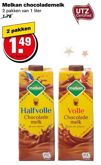 Aanbiedingen Melkan chocolademelk - Melkan - Geldig van 27/12/2016 tot 03/01/2017 bij Hoogvliet