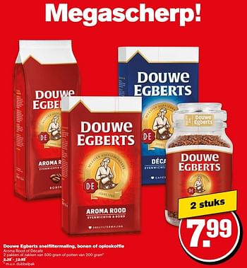 Aanbiedingen Douwe egberts snelfiltermaling, bonen of oploskoffie - Douwe Egberts - Geldig van 27/12/2016 tot 03/01/2017 bij Hoogvliet