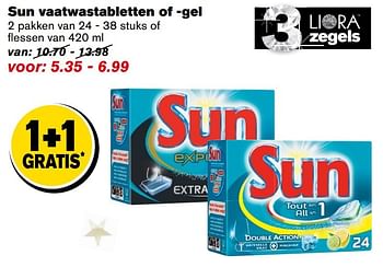 Aanbiedingen Sun vaatwastabletten of -gel - Sun - Geldig van 27/12/2016 tot 03/01/2017 bij Hoogvliet