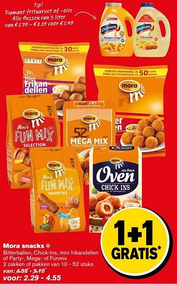 Aanbiedingen Mora snacks - Mora - Geldig van 27/12/2016 tot 03/01/2017 bij Hoogvliet