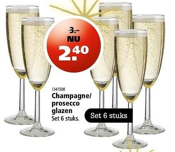 Aanbiedingen Champagne- prosecco glazen - Huismerk - Marskramer - Geldig van 22/12/2016 tot 04/01/2017 bij Marskramer