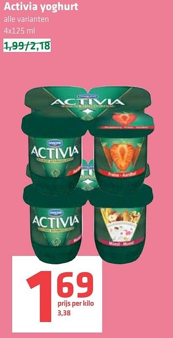 Aanbiedingen Activia yoghurt - Danone - Geldig van 27/12/2016 tot 04/01/2017 bij Spar