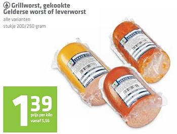 Aanbiedingen Grillworst, gekookte gelderse worst of leverworst - Spar - Geldig van 27/12/2016 tot 04/01/2017 bij Attent