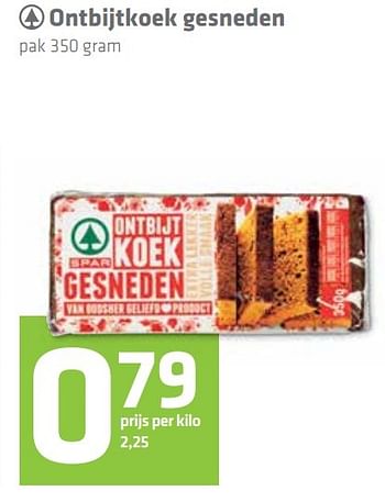 Aanbiedingen Ontbijtkoek gesneden - Spar - Geldig van 27/12/2016 tot 04/01/2017 bij Attent